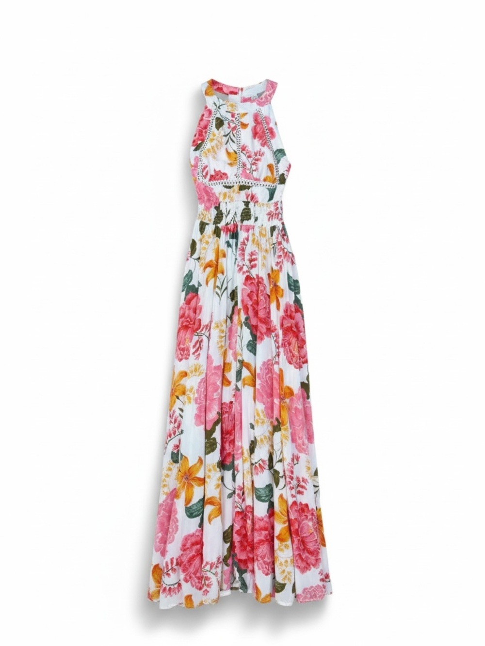 Abel the Label Charlotte Multi Floral Halter Maxi Dress size M